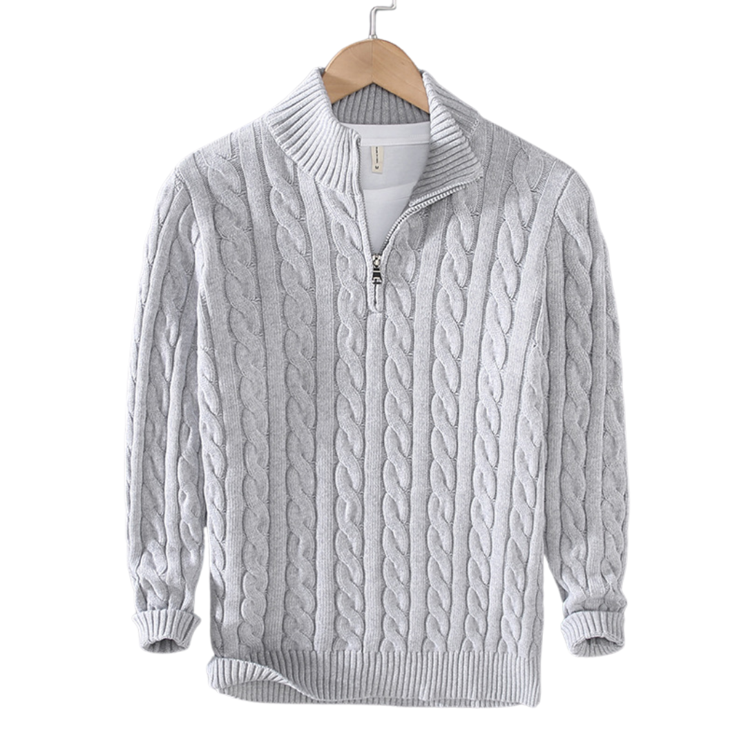 Alexandro™ – Maglione elegante con zip e lavorazione a trecce