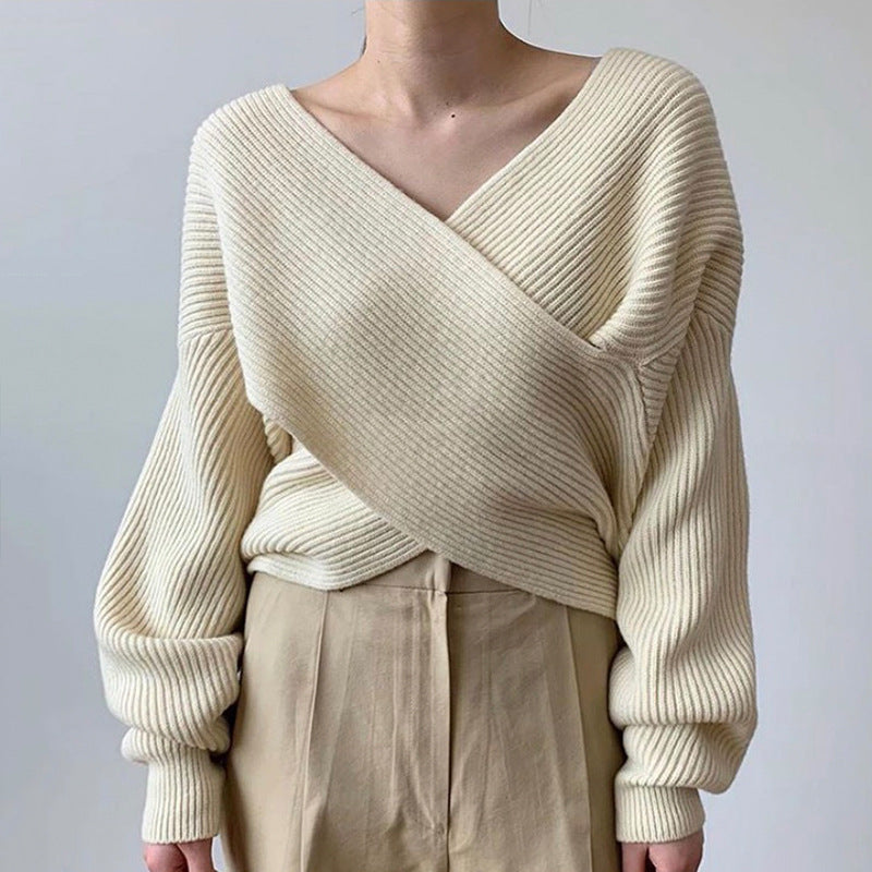 Agathe™ - Maglione incrociato in maglia elegante