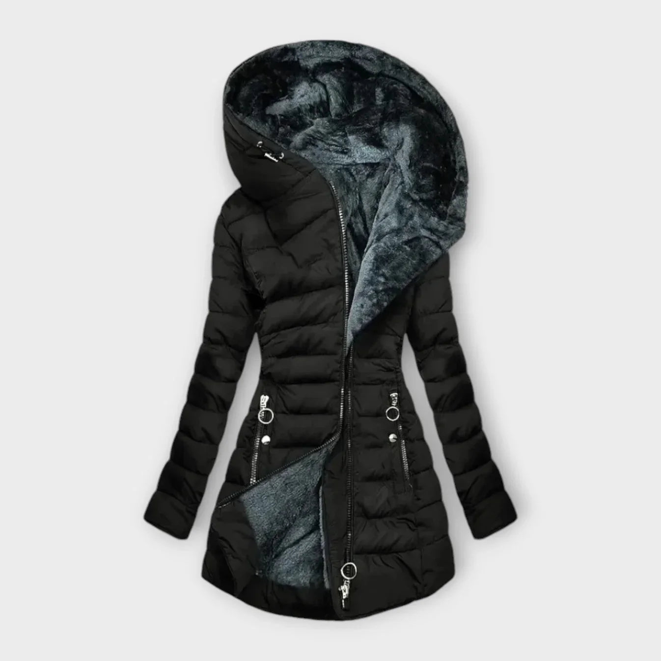 Senna™ - Cappotto con cappuccio foderato in pelliccia sintetica