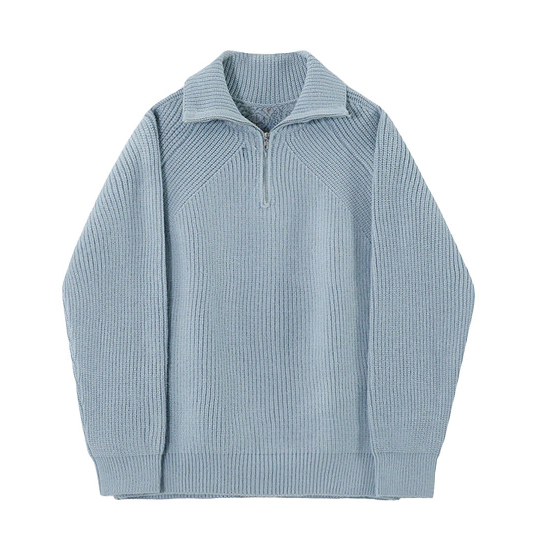 Arnaud™ – Maglione elegante con zip turchese
