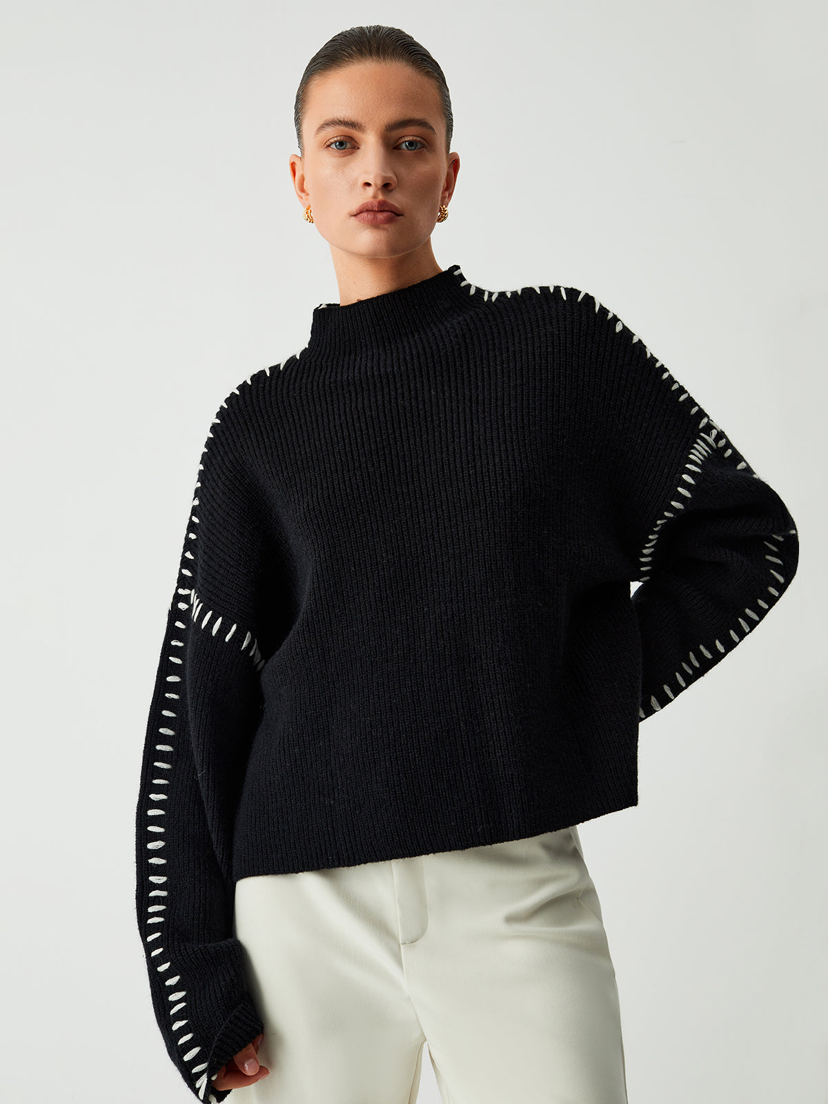 Althea™ - Maglione oversize con cuciture a vista