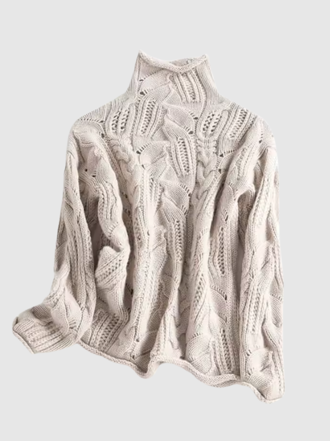 Carla™ - Maglione a collo alto intrecciato in morbido cotone
