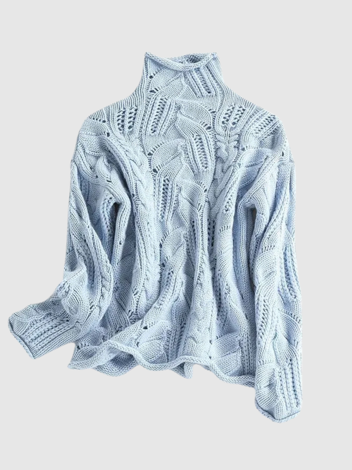 Carla™ - Maglione a collo alto intrecciato in morbido cotone