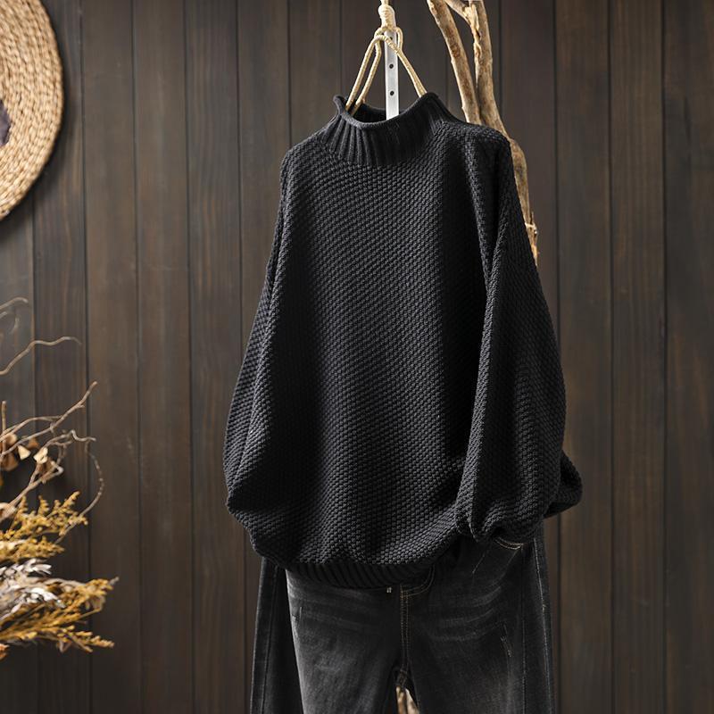 Noara™ - Maglione oversize in cotone con collo alto
