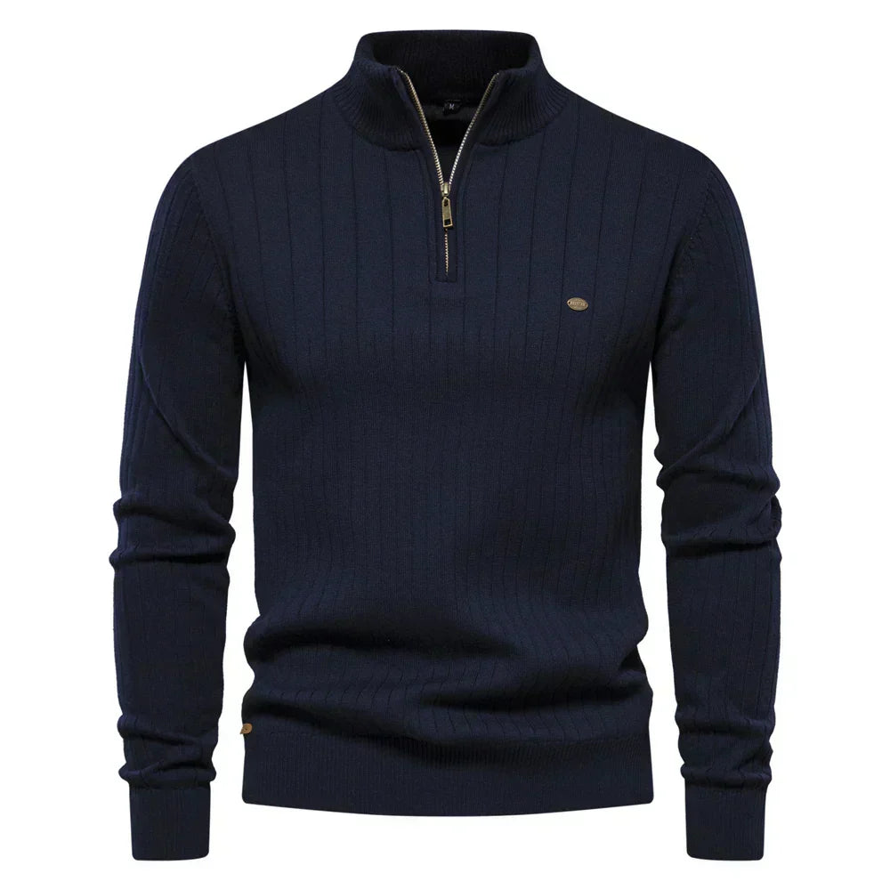 Torino™ – Maglione con zip a coste chic
