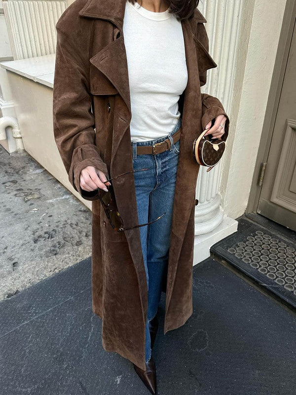 Clara™ - Trench lungo in camoscio