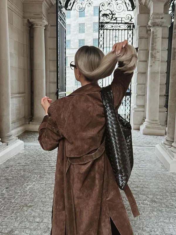 Clara™ - Trench lungo in camoscio